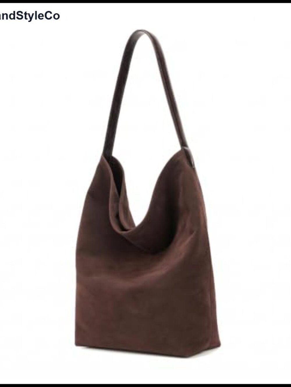 Faux Suede Tote Bag 2-in-1 Shoulder Bag with Pouch Wide Strap Vegan Leather
